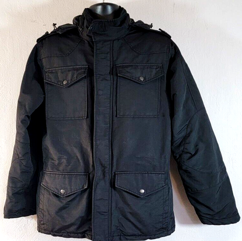 I. Spiewak & Sons Men Large Tactical Duty Jacket Black CC Inside Pocket Hood - Picture 2 of 18