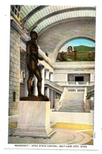 Postcard Massasoit Protector & Preserver Utah State Capitol Salt Lake City Utah