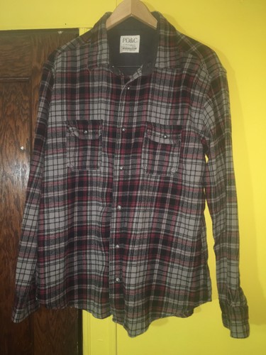 Mens Flannel Button Down Shirt Size 