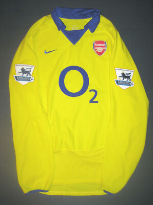 2003-2004 Nike Arsenal FC Thierry Henry Long Sleeve Away Gold