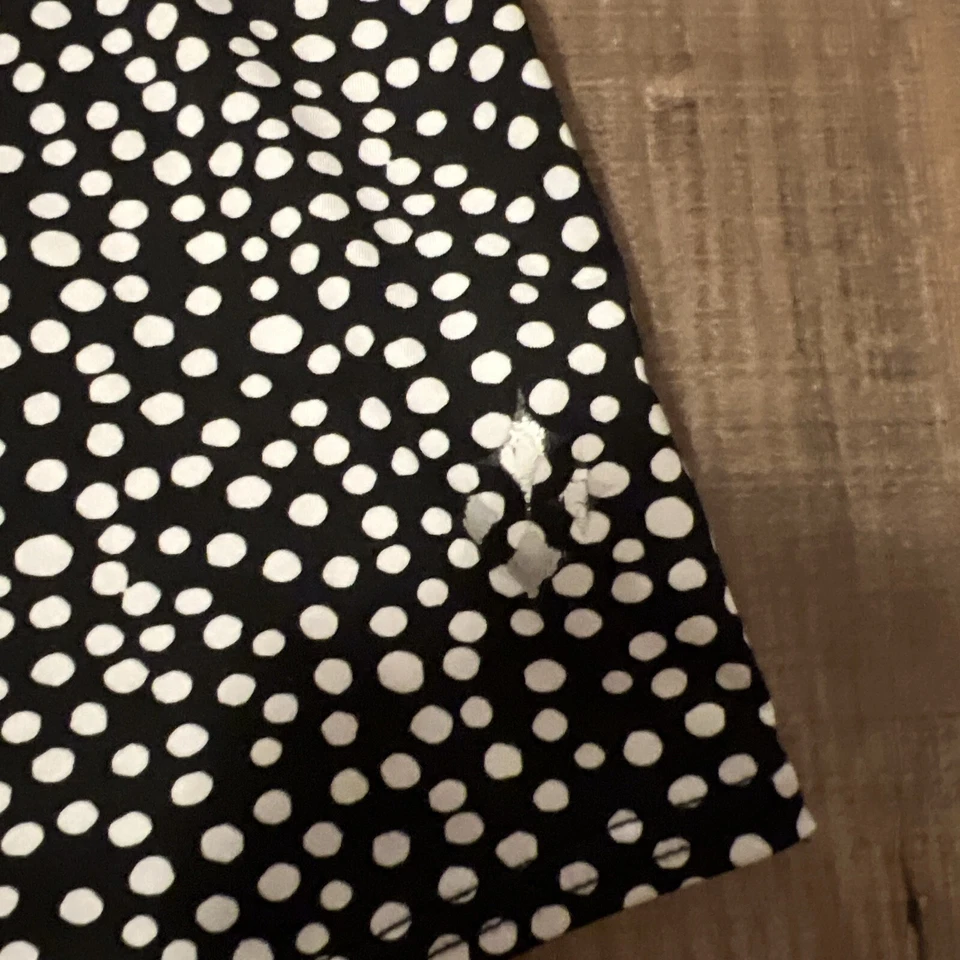 Jofit Polo Size S Black/White Womens Golf Partial Zip Short Sleeve Polka Dot - Image 3 of 4