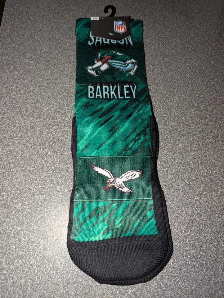 SUPER RARE LIMITED EDITION SAQUAN BARKLEY REVERSE JUMP SOCKS PHILADELPHIA EAGLES - Image 2 of 2