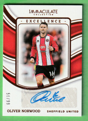 Oliver Norwood - 2023/24 Panini Immaculate Excellence Auto /99 Sheffield United