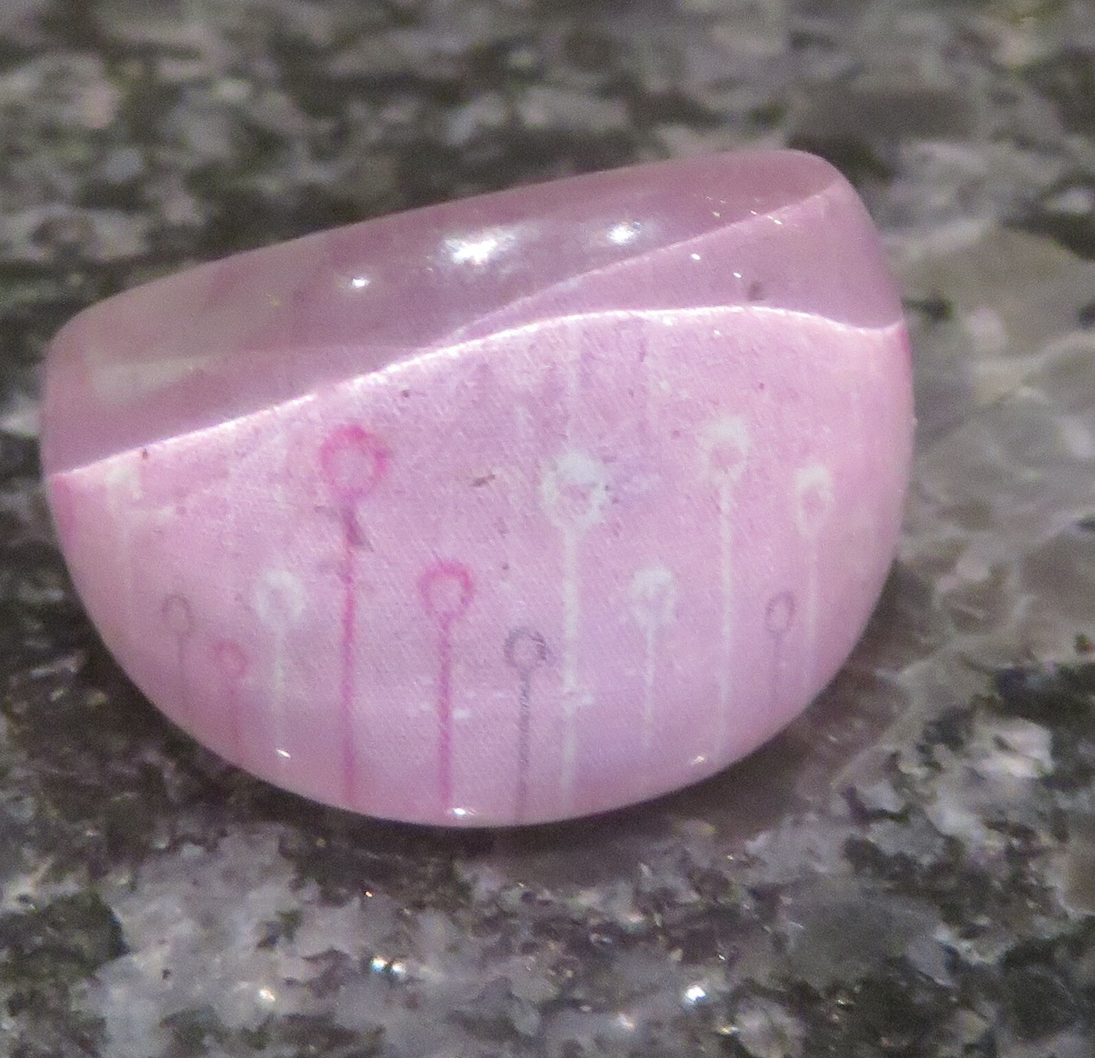 Set of 6 Resin Murano Style Childs Rings Different Colours, Patterns.