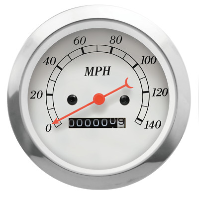 MOTOR METER RACING Classic 85mm 3-3/8'' Mechanical Speedometer Odometer 140 MPH
