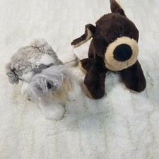 Lot of 2 Dog Ganz Mocha Brown Pup Schnauzer Webkinz Stuffed Plush No Code