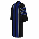 Blue PhD Doctoral Graduation Gown with Gold Piping - Academic Regalia