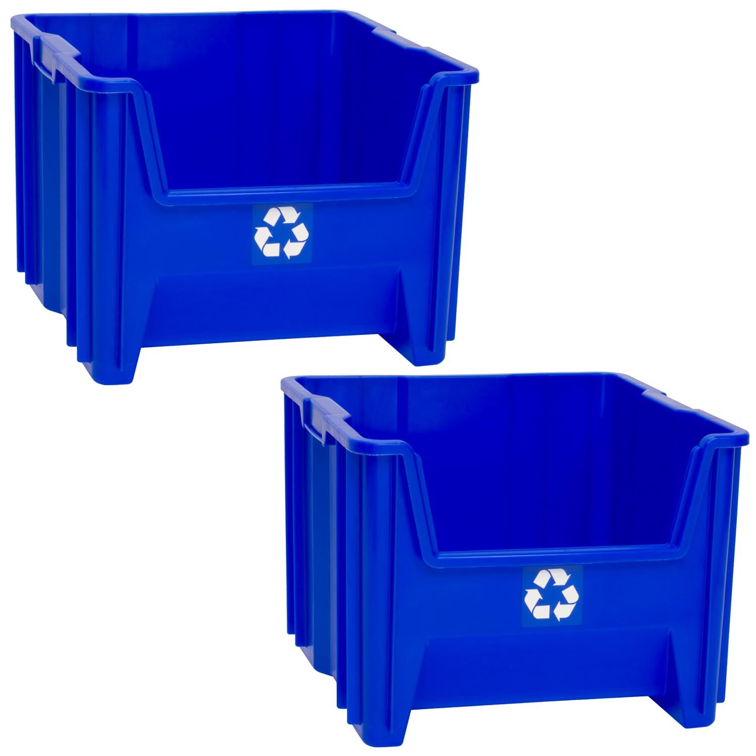 Commercial Industrial Heavy Duty Stackable Open-Front Recycling Bin Box Conta...
