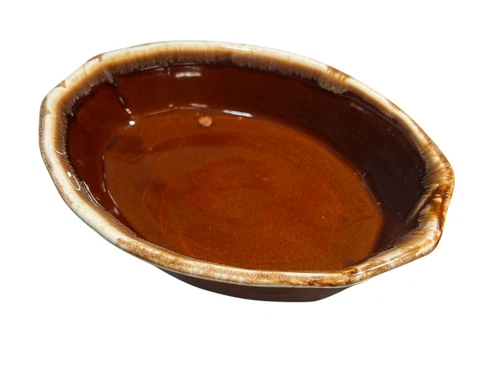 Vintage McCoy Pottery USA Brown Drip Glaze 9 1/4" Oval Bowl  # 707D