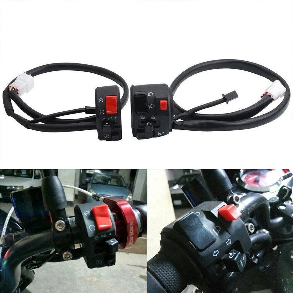Motorcycle Handlebar Horn Turn Signal Light Kill On-Off Multi Control Switch Kit - Image 3 of 4