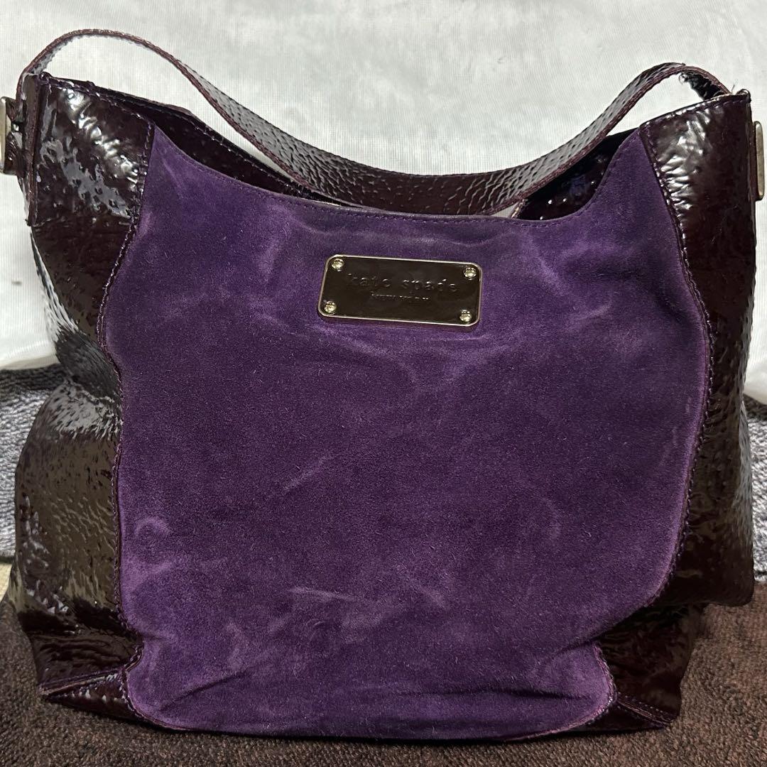 Kate Spade Suede Shoulder Tote Bag Inch Purple