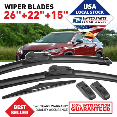 Genuine Windshield Wiper Blade For Lexus RX350 2004-2015 One Set of 26''/22''/15