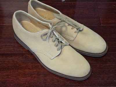 Cole Haan G2 Beige Suede Derby Shoes Men s 10.5D Made in USA    Sharp!