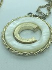 Vintage Gold-Tone and Faux Pearl BSK B.S.K. Initial Letter C Pendant Necklace — photo 9