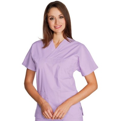 ISACCO Jacke V-Ausschnitt Unisex Halbarm aus 100% Baumwolle (flieder)