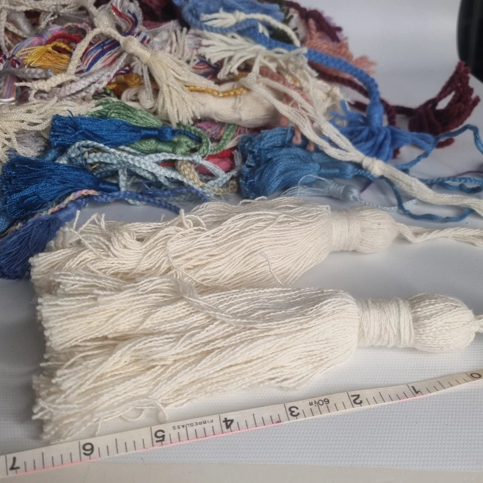 Gran Lote Artesanal Borlas Boho Costura Artesanal Hilo de Seda Hilo Colorido 1.8 lb Foto 3 de 4