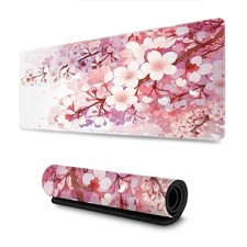 Pink Cherry Blossom Floral Large XL Gaming Mouse Pad Extended Desk Mat Laptop