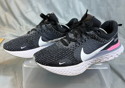 Nike React Infinity Run Flyknit 3 Mens Sneakers DZ3014-001 Black Grey Pink   11
