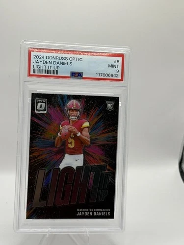 2024 Donruss Optic Jayden Daniels Light It Up RC #8 Commanders PSA 9