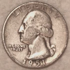 1951-D Washington Silver Quarter - Fine/VF - #2307EA