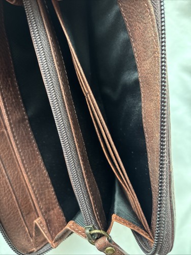 Duluth Trading braune Lifetime Leder Geldbörse Kalbsleder Clutch Damen - Bild 8 von 12