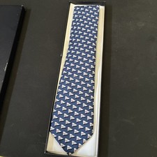 Vineyard Vines Boys Blue Patriotic Whale Neck Tie with Whale Flag Feature