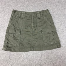 American Eagle Cargo Mini Skirt Size 0 Olive Green Utility Cotton Pockets 0659