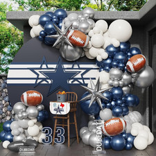 141Pcs Cowboy Balloon Arch Garland Kit Navy Blue White Sliver Balloons
