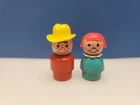 Vintage Fisher-Price Little People Rare Crooked Hat Wooden