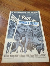 ORIGINAL 1967 RIOT ON SUNSET STRIP PRESSBOOK AD ADVERTISING