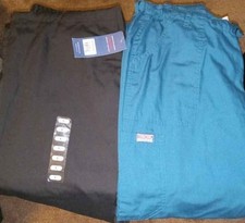 2 New Cherokee Womens Scrub Pants size Large, Black, Teal Blue, 2 Styles-New 15