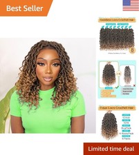 Effortless 12 Inch Crochet Hair for Black Women - 8 Packs Curly Ends Elegance