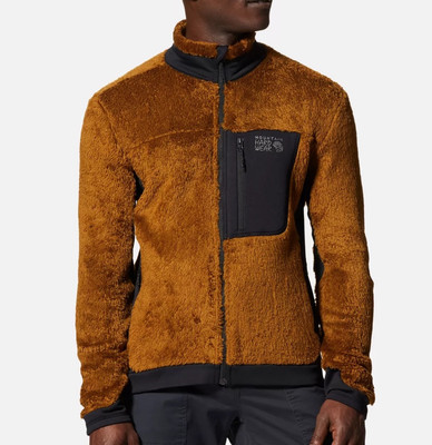 NEW MEN'S XL MOUNTAIN HARDWEAR POLARTEC HIGH LOFT FLEECE JACKET GOLDEN BROWN