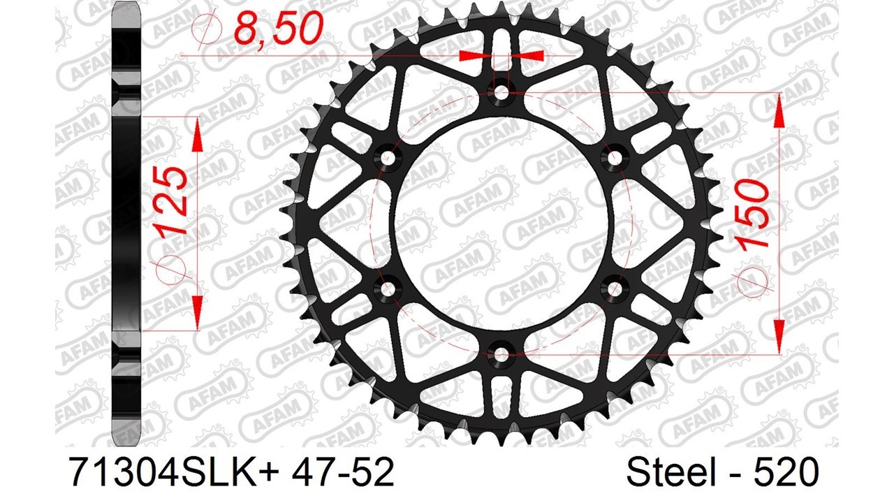 Kettenrad Supersprox 520 - 42Z Stahl Schwarz Für Motorräder