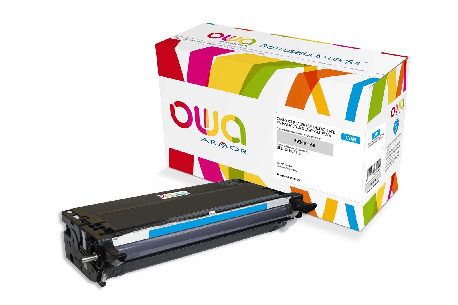 Toner cyan Armor OWA K15443OW pour des impressions de bureaux claires sur Dell 3110