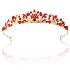 Red Crown Tiaras for Women - Birthday Wedding Bridal - Red Crown red01