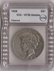 1928 Peace Silver Dollar Scarce Key Date ICG VF30