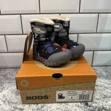 New Baby Bogs Insulated Boots Snow Black Waterproof Winter Camping Infant Size 4