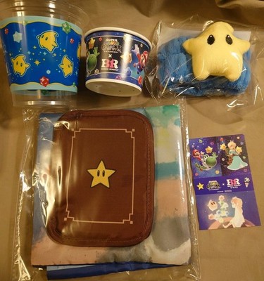 Baskin-Robbins Super Mario Galaxy Eco Bag, Luma Fluffy Sleeve,2 caps,Sticker