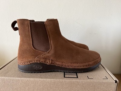 Chaco Paonia Cinnamon Brown Suede Leather Chelsea Women s Boots Shoes Size 9 NEW