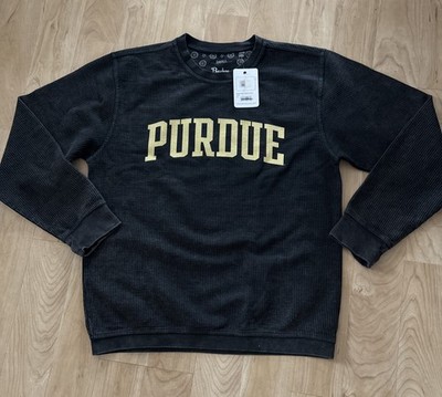 Women s S Pressbox Purdue Boilermakers Black Vintage Wash Pullover Sweatshirt