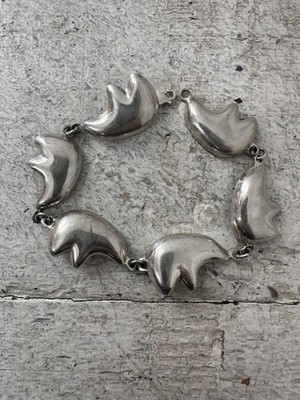 Vintage Sterling Silver Bear Link Bracelet