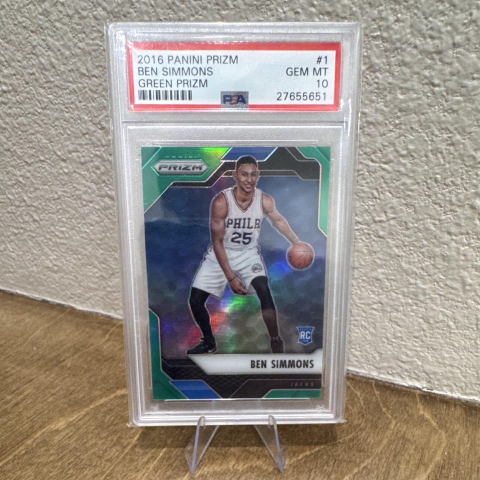 Panini Prizm 2016-17 Ben Simmons #1 Green Prizm Rookie PSA 10