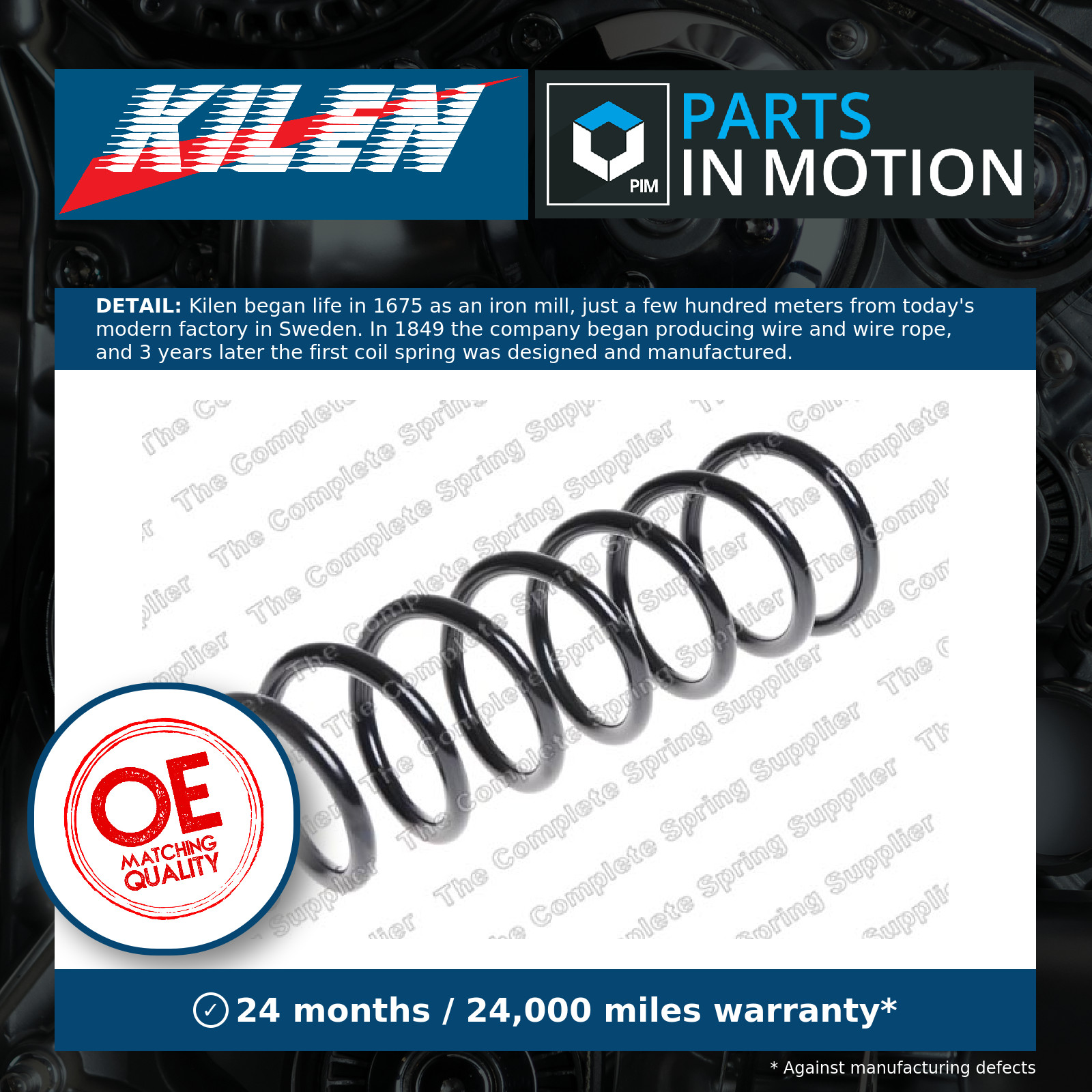 Coil Spring Rear 51065 Kilen Suspension 33536763053 33536763052 Quality New