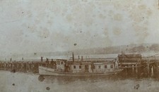 Fotografia antica c 1880 nave barca piroscafo fiume Mississippi ?  Amos W. Kimball