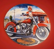 Blechschild: "Schöner Chopper an der Tankstelle" Vermutlich Route 66 In U.S.A.