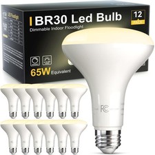 BR30 Led Bulb 65W Equivalent, Dimmable Flood Light 12 Pack 2700k Soft White