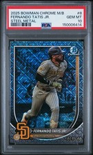 💎2025 Bowman Chrome Mega Box Fernando Tatis Jr 8 Steel Metal /100 PSA 10 POP 2