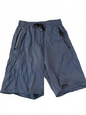 Boys Blue Athletic Shorts with Zipper Pockets Size 160 12-13Y