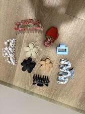 Women's Hair Claw Clips Metal Hair Pins Lot, Multicolor Floral Flower